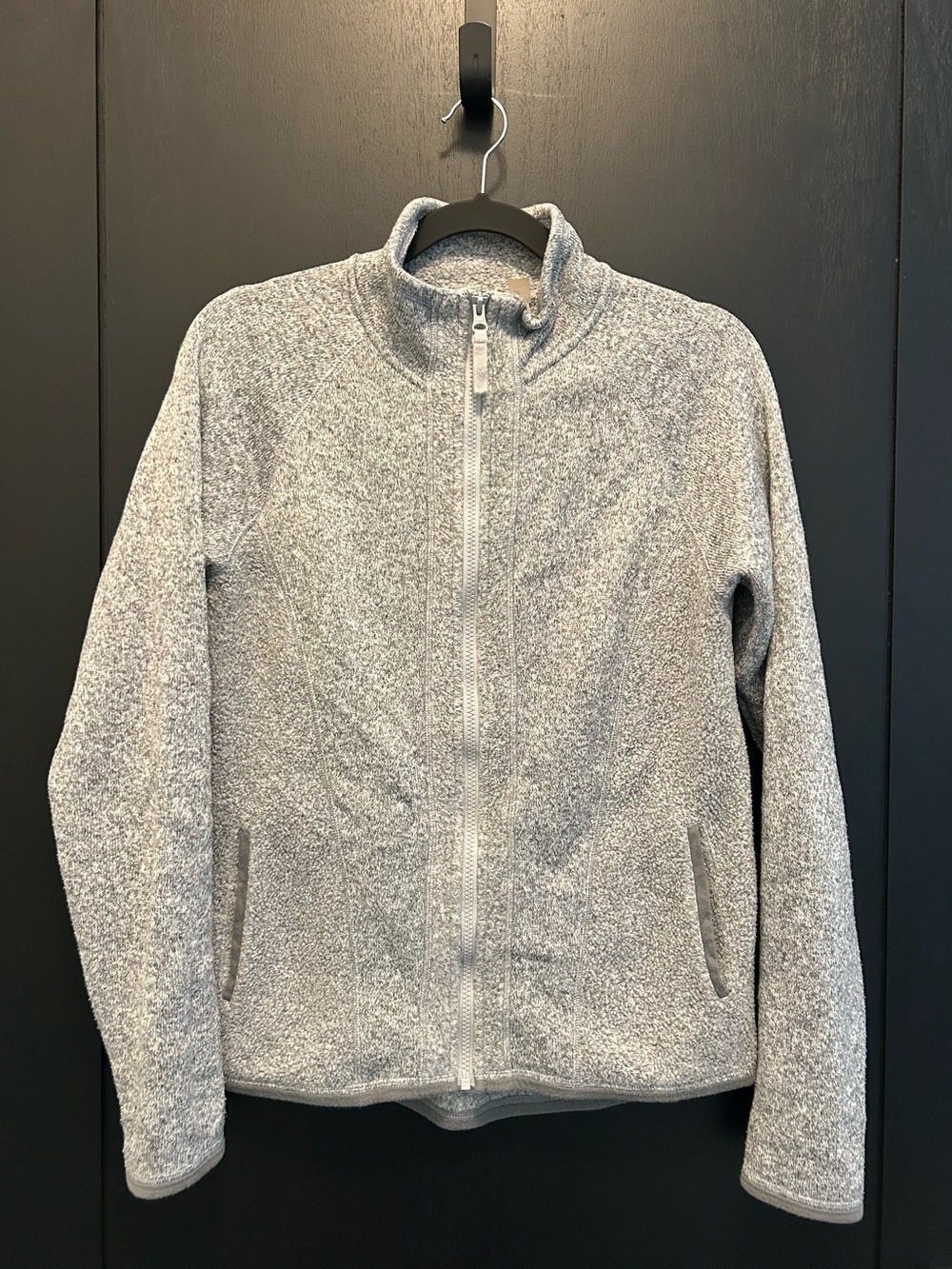 Zella Heather Light Gray Teddy Full-Zip Jacket